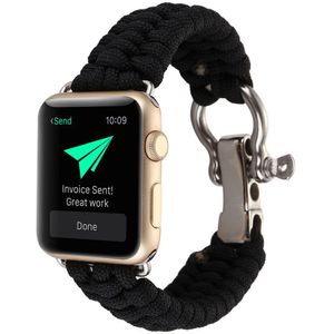 Strap-it Apple Watch nylon rope bandje (zwart)