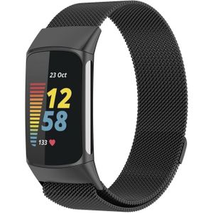 Strap-it Fitbit Charge 5 Milanese band (zwart)