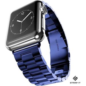 Strap-it Apple Watch 8 stalen band (blauw)