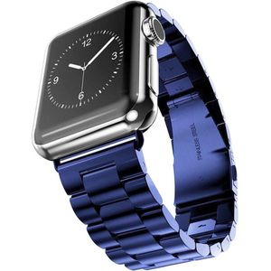 Strap-it Apple Watch 8 stalen band (blauw)