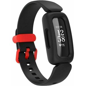 Strap-it Fitbit Ace 3 siliconen bandje (zwart/rood)