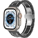 Strap-it Apple Watch Ultra keramiek stalen band (zwart/zilver)