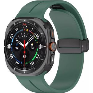 Strap-it Samsung Galaxy Watch Ultra sport band met D-buckle (donkergroen)