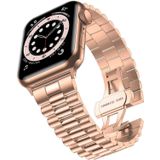 Strap-it Apple Watch 8 Presidential stalen band (rosé goud)
