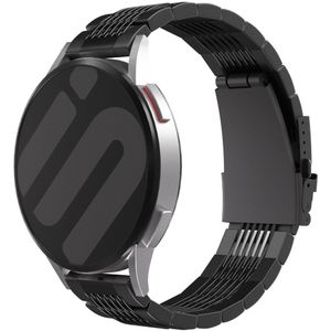 Strap-it Amazfit Balance luxe stalen schakel band (zwart)