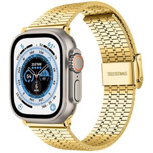 Strap-it Apple Watch Ultra roestvrij stalen band (goud)