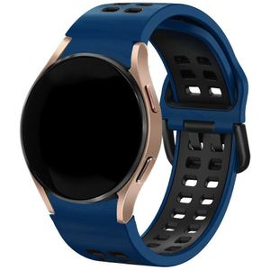Strap-it Samsung Galaxy Watch 4 Classic 46mm sport square bandje (donkerblauw/zwart)