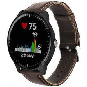 Strap-it Garmin Vivoactive 3 leren bandje (donkerbruin)