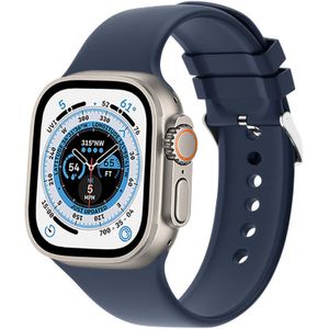 Strap-it Apple Watch Ultra siliconen gesp bandje (donkerblauw)