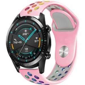Strap-it Huawei Watch GT 2 sport band (kleurrijk roze)