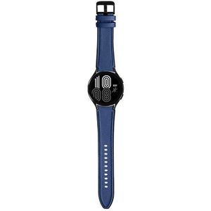 Strap-it Samsung Galaxy Watch 4 Classic 42mm hybrid leren bandje (donkerblauw)