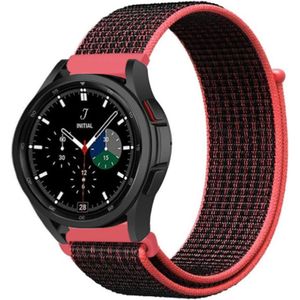 Strap-it Samsung Galaxy Watch 4 Classic 46mm nylon band (zwart/koraal)