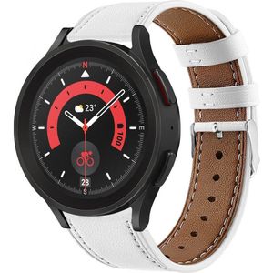 Strap-it Samsung Galaxy Watch 5 Pro leren bandje (wit)