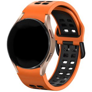 Strap-it Samsung Galaxy Watch 4 Classic 46mm sport square bandje (oranje/zwart)