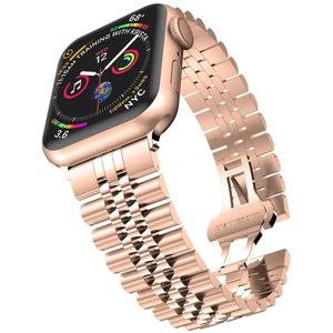 Strap-it Apple Watch 8 Jubilee stalen band (rosé goud)