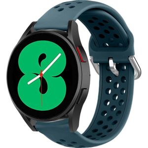 Strap-it Samsung Galaxy Watch 4 - 44mm siliconen bandje met gaatjes (rock green)