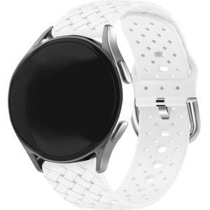 Strap-it Samsung Galaxy Watch Active gevlochten siliconen bandje (wit)