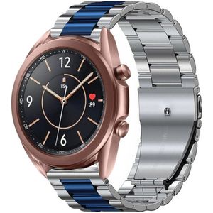Strap-it Samsung Galaxy Watch 3 41mm stalen band (zilver/blauw)