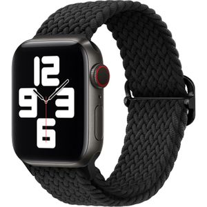 Strap-it Apple Watch verstelbaar gevlochten bandje (zwart)