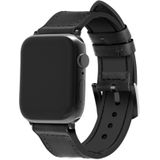 Strap-it Apple Watch 8 leren hybrid gesp bandje (zwart)