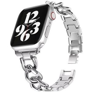 Strap-it Apple Watch steel chain band (zilver)