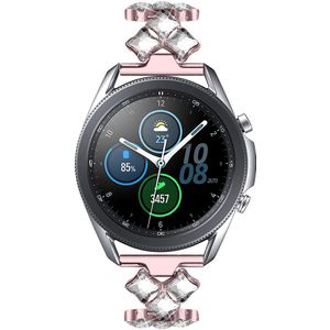 Strap-it Steel Diamond Samsung Galaxy Watch 3 45mm bandje (roze)