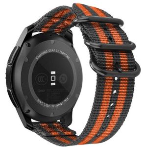 Strap-it Huawei Watch GT 3 Pro 43mm nylon gesp band (zwart/oranje)