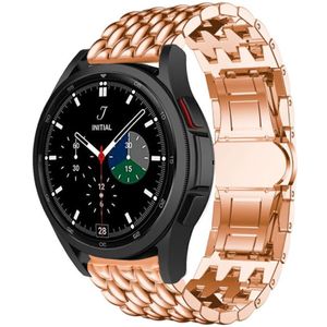 Strap-it Samsung Galaxy Watch 4 Classic 46mm stalen draak bandje (rosé goud)