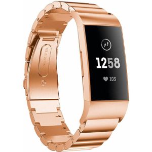 Strap-it Fitbit Charge 3 metalen bandje (rosé goud)