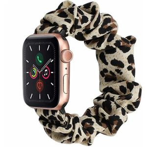 Strap-it Apple Watch Scrunchie bandje (luipaard)