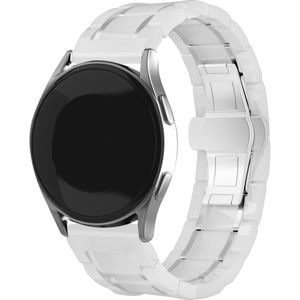 Strap-it Huawei Watch 3 (Pro) keramiek stalen band (wit/zilver)