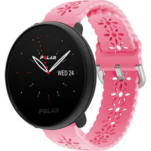 Strap-it Polar Ignite 2 siliconen bandje met patroon (knalroze)