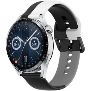Strap-it Huawei Watch GT 3 46mm triple sport band (zwart-wit-grijs)
