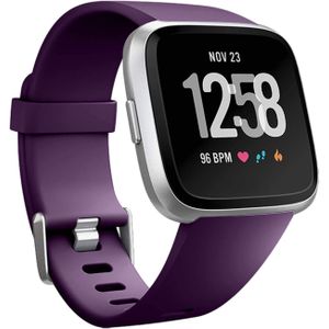 Strap-it Fitbit Versa silicone band (donkerpaars)
