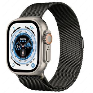 Strap-it Apple Watch Ultra Milanese band (zwart)