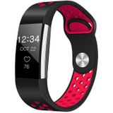 Strap-it Fitbit Charge 2 sport band (zwart/rood)