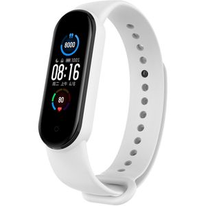 Strap-it Xiaomi Mi Band 6 siliconen bandje (wit)