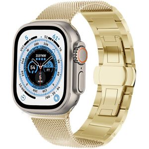 Strap-it Apple Watch Ultra stalen Milanese band (goud)