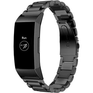 Strap-it Fitbit Charge 4 stalen band (zwart)