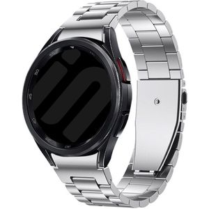 Strap-it Samsung Galaxy Watch 6 40mm 'One push' stalen band (zilver)