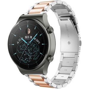 Strap-it Huawei Watch GT 2 Pro stalen band (zilver/rosé goud)