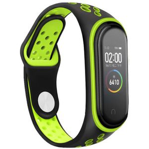 Strap-it Xiaomi Mi Band 6 sport bandje (zwart/groen)