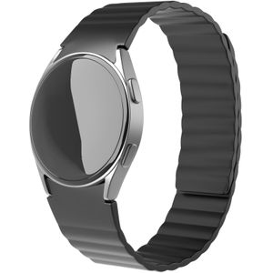 Strap-it Samsung Galaxy Watch 4 Classic 46mm magnetisch siliconen bandje (zwart)