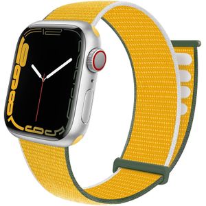 Strap-it Apple Watch 8 nylon loop bandje (geel)