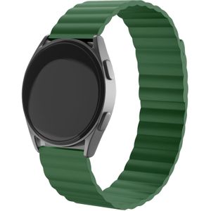 Strap-it Huawei Watch GT Runner magnetisch siliconen bandje (groen)