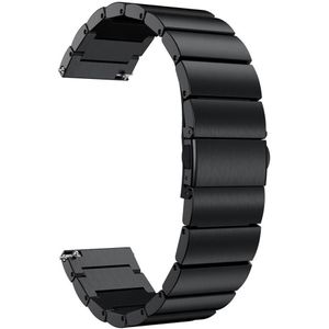 Strap-it metalen horlogeband 22mm - universeel - zwart