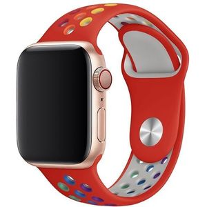 Strap-it Apple Watch SE sport band (rood/kleurrijk)