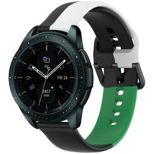 Strap-it Samsung Galaxy Watch 42mm triple sport band (zwart-wit-groen)