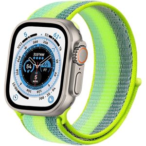 Strap-it Apple Watch Ultra nylon band (groen/geel)