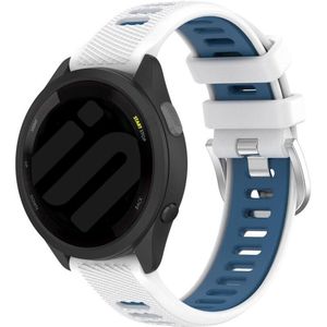 Strap-it Garmin Forerunner 55 sport gesp bandje (wit/blauw)